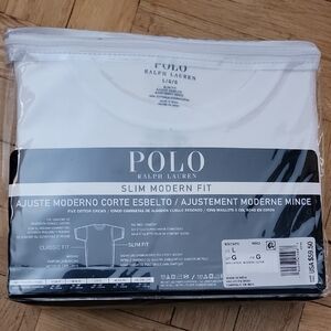 POLO RAL LAUREN/COTTON CREWS/LARGE SLIM FIT/5-PACK